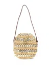 Rabanne 1969 Metal-disc Raffia Ball Handbag In Nude