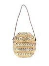 Rabanne 1969 Metal-disc Raffia Ball Handbag In Nude