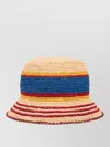 Rabanne Raffia Bucket Hat Summer Band Detail In Multi