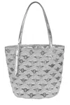 Rabanne Raffia Lurex Shoulder Bag With Double Handles