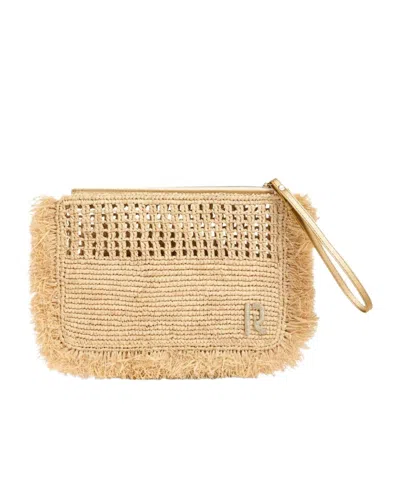 Rabanne Raphia Pouch In Nude