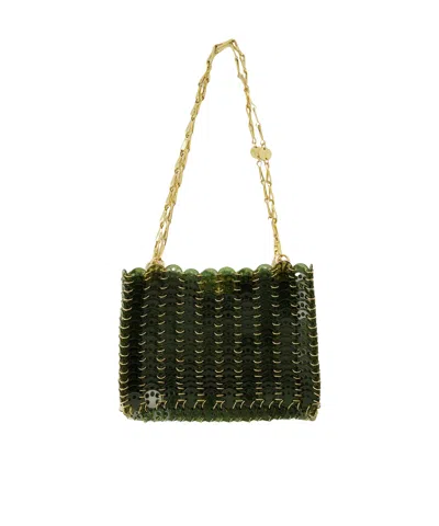 Rabanne Rectangular Shoulder Bag In Black