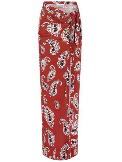 Rabanne Paisley-print Stretch-jersey Maxi Skirt In Multi