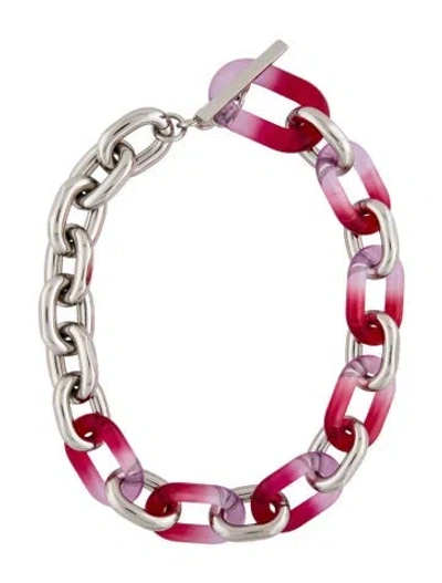 Pre-owned Rabanne Resin Xl Link Chain Necklace, 20" In Multi