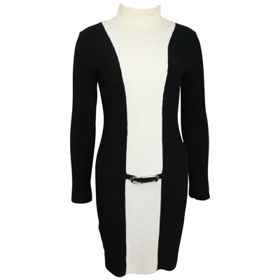 Pre-owned Rabanne Retro Paco  Black And White High Neck Panel Dress
