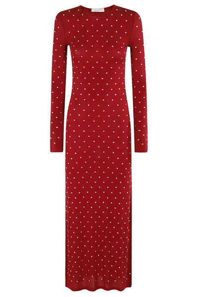 Rabanne Rhinestone Dress In Red