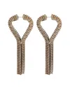 Rabanne Rhinestone Drop Earrings With Platinum Finish In Gold