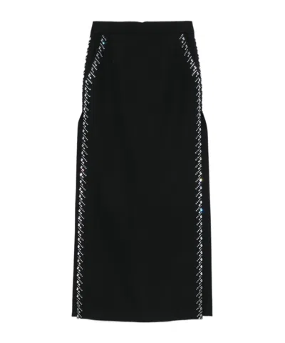RABANNE PACO RABANNE SIDE SLIT EMBELLISHED MIDI SKIRT
