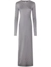 Rabanne Rhinestone-embellished Open-back Maxi Dress In Grey