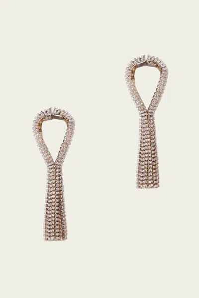 Rabanne Rhinestone Hoop Earrings In Gold Crystal