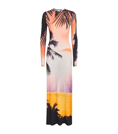Rabanne Rhinestone Thunderstrom Maxi Dress In Multi