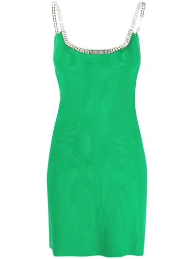 Rabanne Minidress With Rhinestones In Green