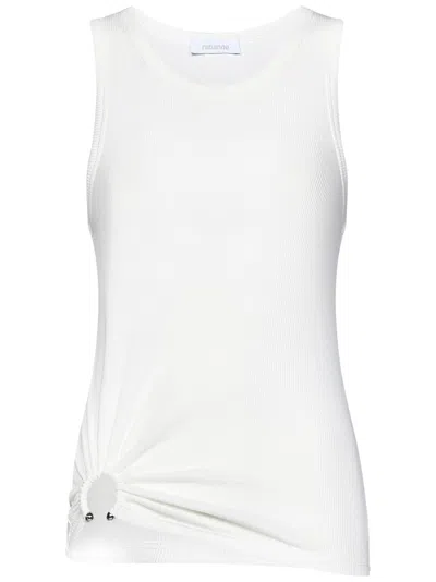 RABANNE RABANNE RIBBED COTTON JERSEY TANK TOP