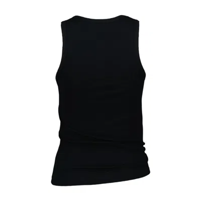 Rabanne Ribbed Cotton Tank Top In Black