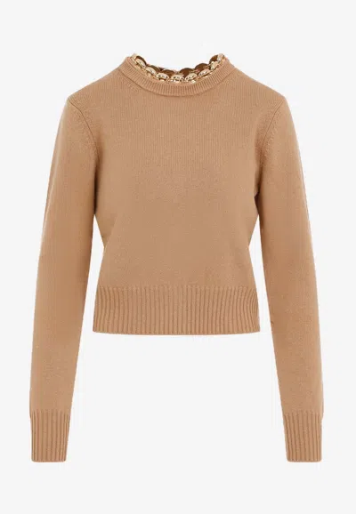Rabanne Ribbed Knit Wool Cashmere Sweater