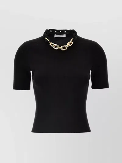 Rabanne Chain-detailed Knit Sweater In Black