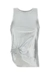 Rabanne Ribbed Silver Lacquer Top In Silver