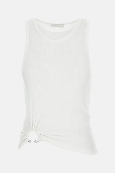 Rabanne Ribbed Tank Top In White