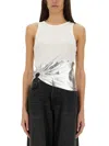 Rabanne Embellished Metallic Ribbed Stretch-cotton Jersey Tank