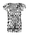 Rabanne The Iconic Silver Sparkle Discs Top Silver In Gray