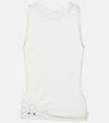 Rabanne Ring-detail Cotton-blend Jersey Tank Top In White