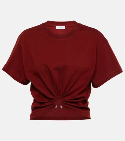 RABANNE RING-DETAIL COTTON JERSEY CROP TOP