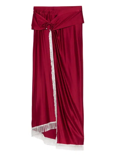 Rabanne Ring-detail Fringed Midi Skirt