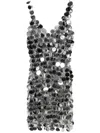 Rabanne Sequins Maxi Dress Sheer Overlay In Silber