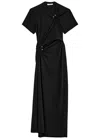 Rabanne Jersey Long Piercing Dress In Black