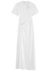 Rabanne Ring-embellished Stretch-cotton Midi Dress In White