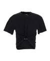Rabanne Womens Black Ring-embellished Cropped Cotton-jersey T-shirt In Black