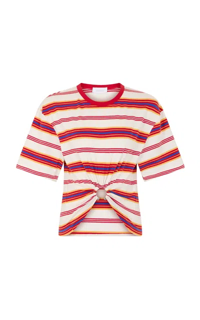 Rabanne Ring-gathered Stretch-cotton Crop Top In Red