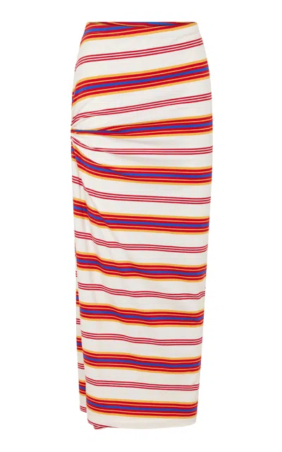 Rabanne Ring-gathered Stretch-cotton Maxi Skirt In White