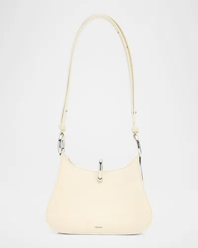 Rabanne Ring Small Leather Shoulder Bag In Neutral