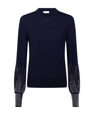 Rabanne Rivet Cuff Wool Sweater In Black