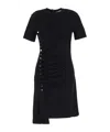 Rabanne Side Snap Ruched Asymmetric Minidress In Black