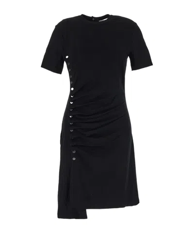 RABANNE PACO RABANNE RIVET-EMBELLISHED CREWNECK MINI DRESS