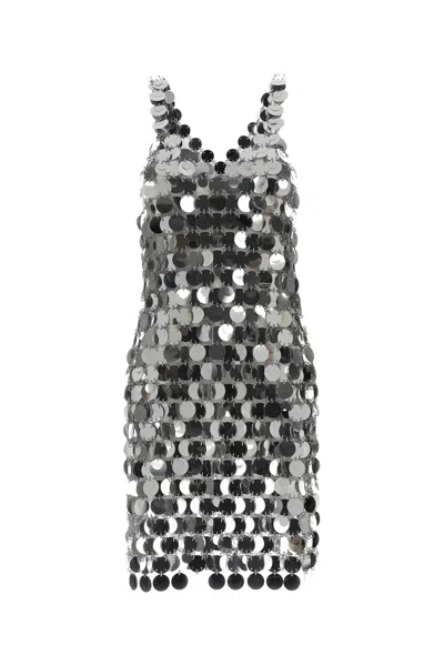 Rabanne Ring-embellished Sleeveless Minidress In Silver