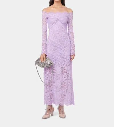 RABANNE ROBE LACE OFF SHOULDER DRESS IN FRENCH LAVENDER