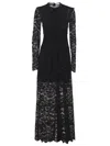 Rabanne Long-sleeve Lace Maxi Dress In Black
