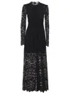 Rabanne Long-sleeve Lace Maxi Dress In Black