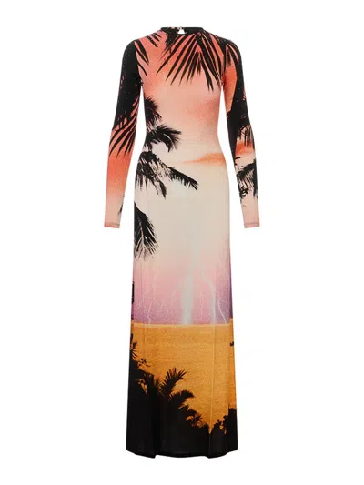 Rabanne Robe Long Dress In Multi