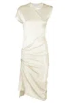 Rabanne Short-sleeved Draped Robe In Neutrals