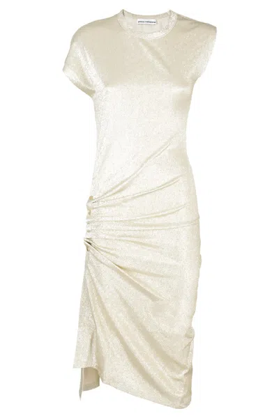 Rabanne Robe Mid Lenght Dress In Silver Gold