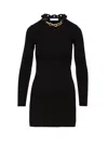 Rabanne Womens Chain-embellished Stretch-cotton Mini Dress Black In Black