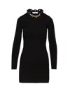 Rabanne Womens Chain-embellished Stretch-cotton Mini Dress Black In Black