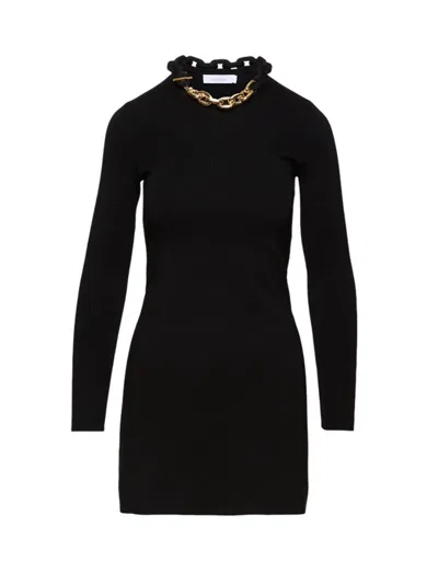 Rabanne Robe Mini Long Sleeve Dress In Black