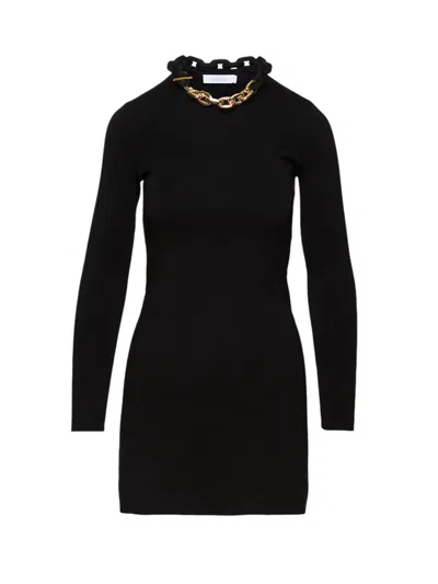 Rabanne Robe Mini Long Sleeve Dress In Black