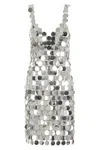 Rabanne Sequins Maxi Dress Sheer Overlay In Silver