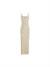 Rabanne Gathered Lurex Maxi Dress